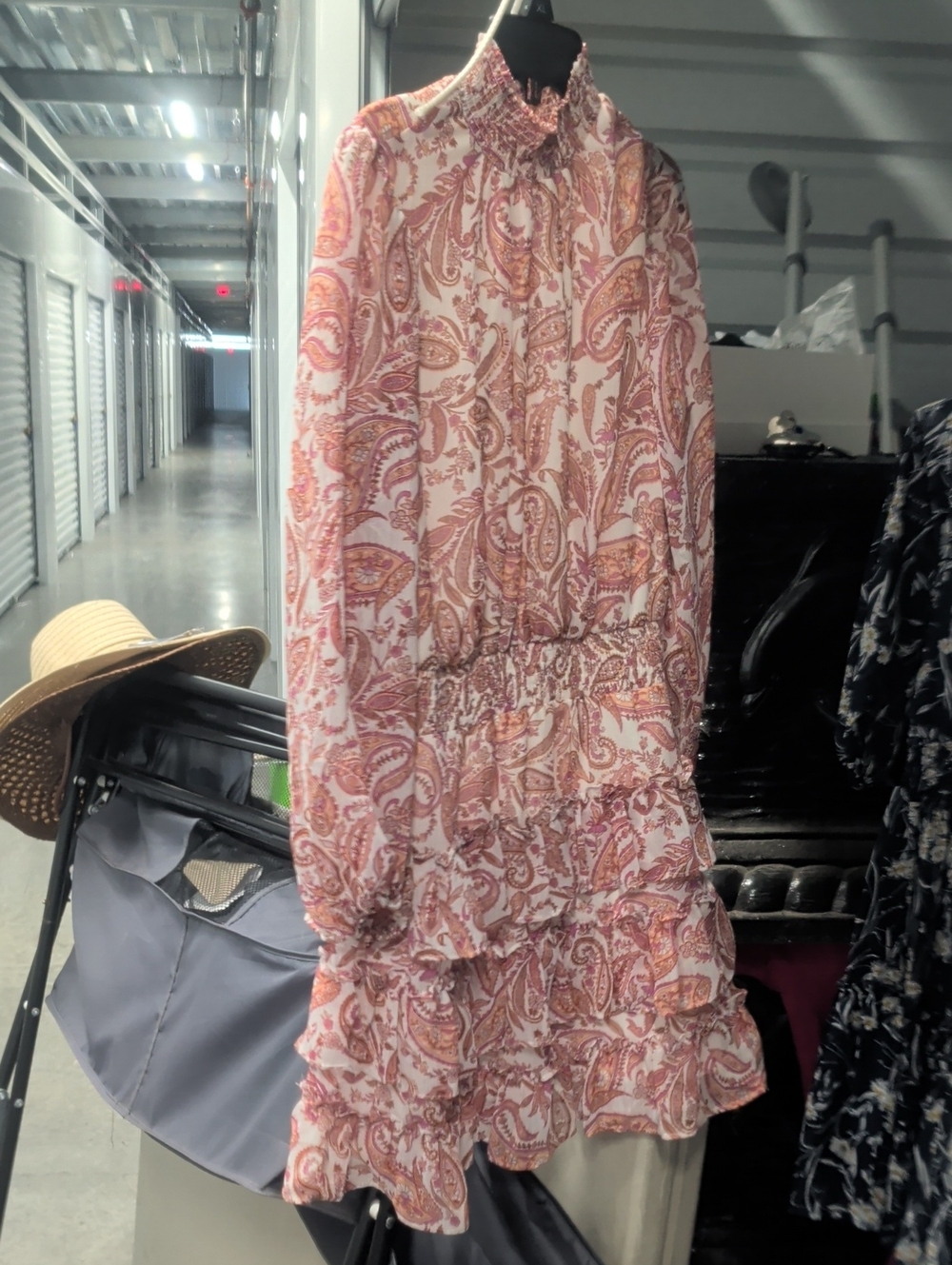 MSK Pink Paisley Tiered Mini Skirt